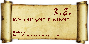 Kővágó Euniké névjegykártya